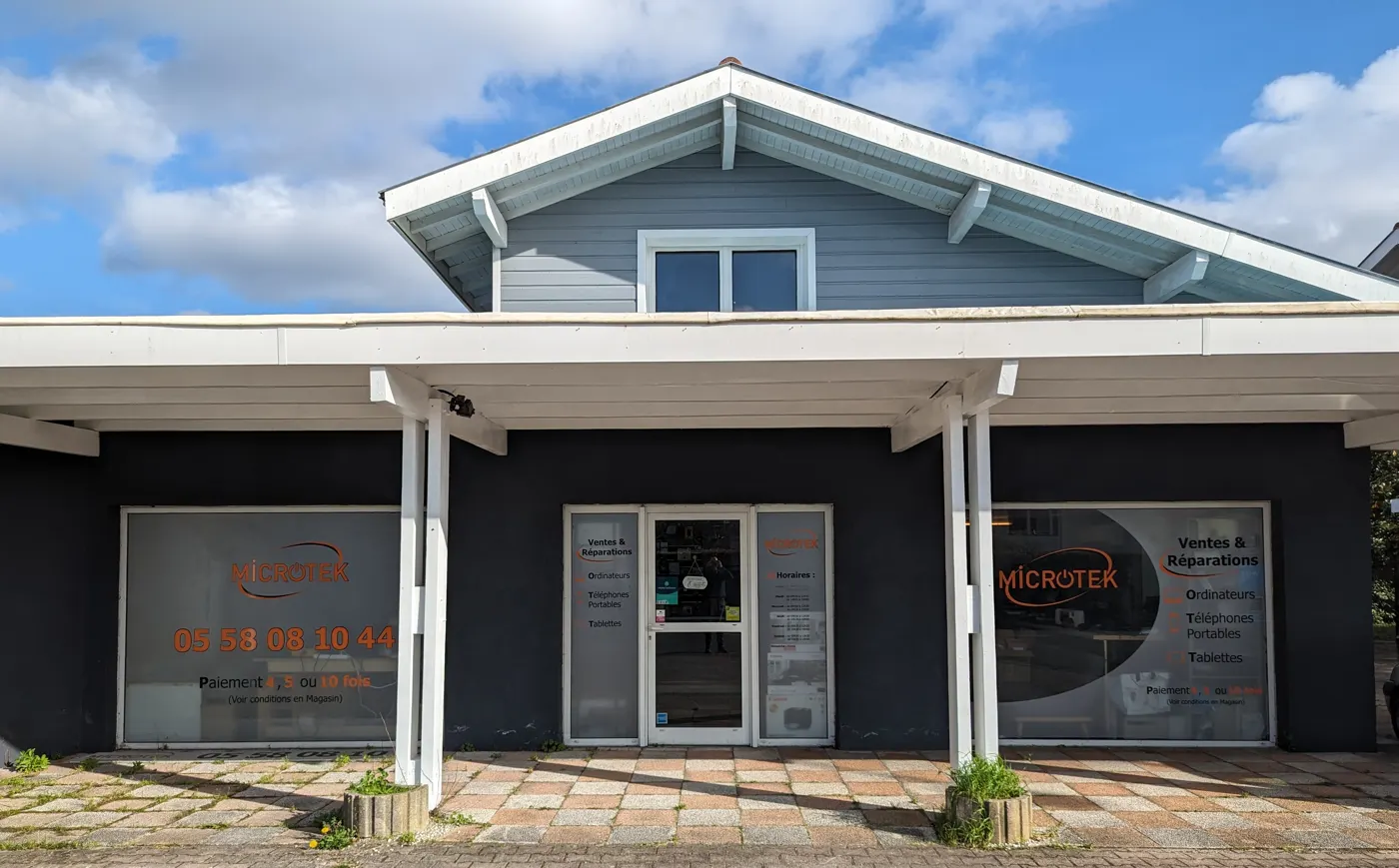 Façade de la boutique MICROTEK de Biscarrosse